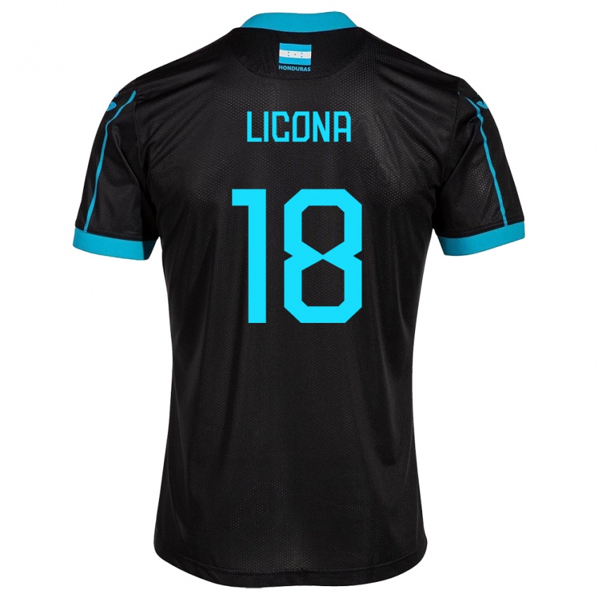 Hombre Camiseta Honduras Marlon Licona #18 Negro 2ª Equipación 24-26 La Camisa Argentina