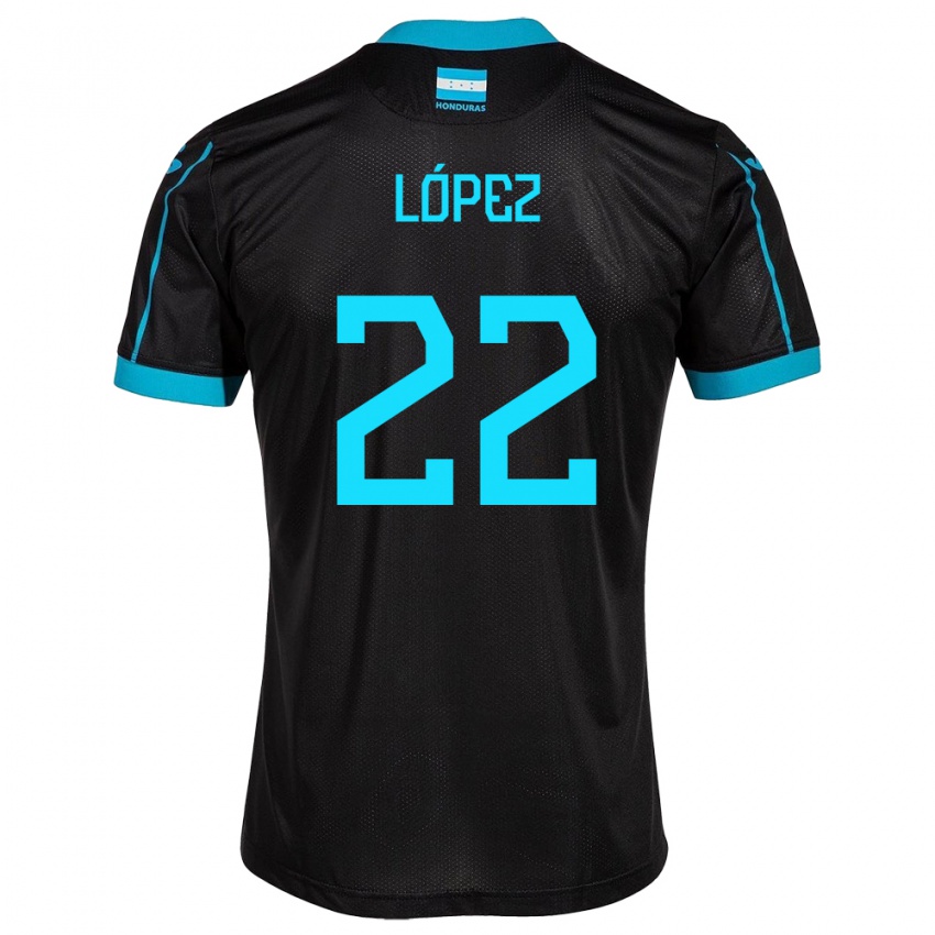 Hombre Camiseta Honduras Luis López #22 Negro 2ª Equipación 24-26 La Camisa Argentina