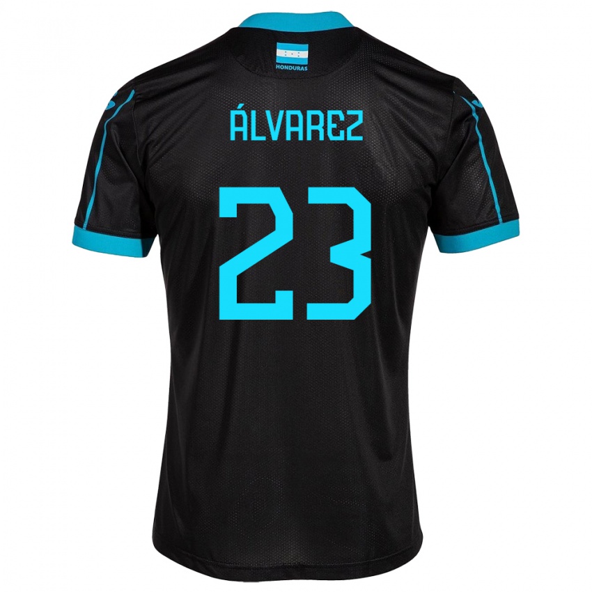 Hombre Camiseta Honduras Jorge Álvarez #23 Negro 2ª Equipación 24-26 La Camisa Argentina