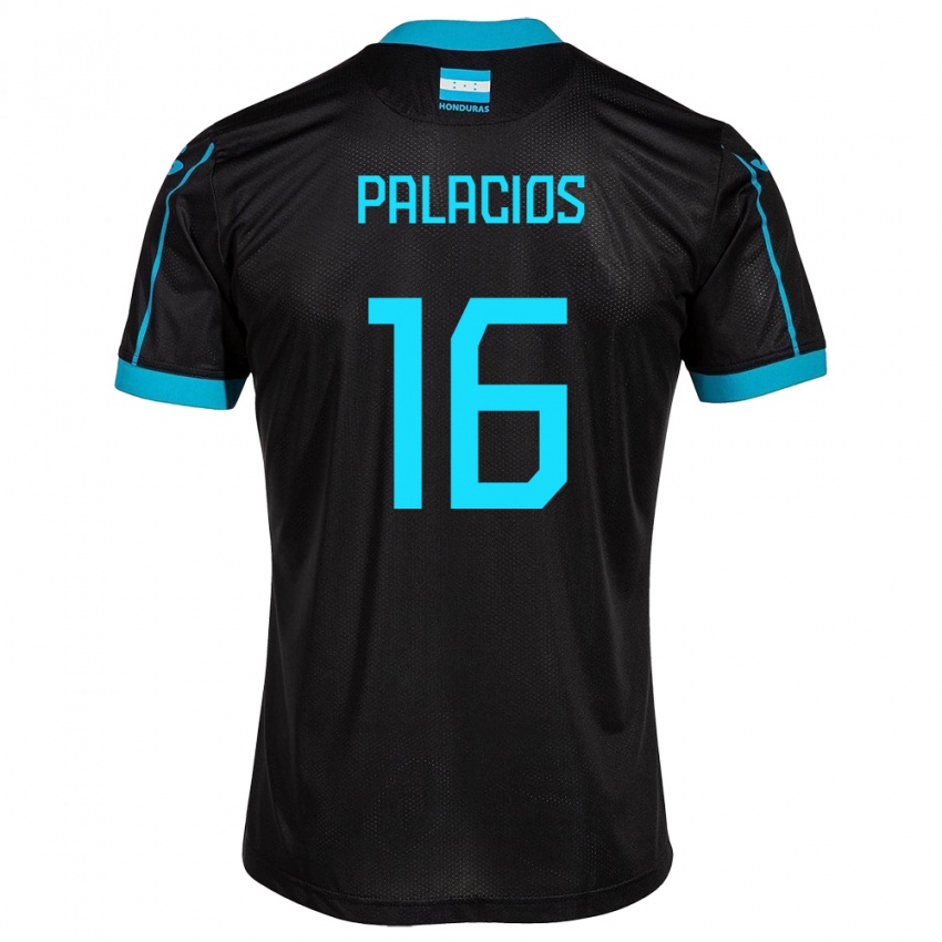 Hombre Camiseta Honduras Danilo Palacios #16 Negro 2ª Equipación 24-26 La Camisa Argentina