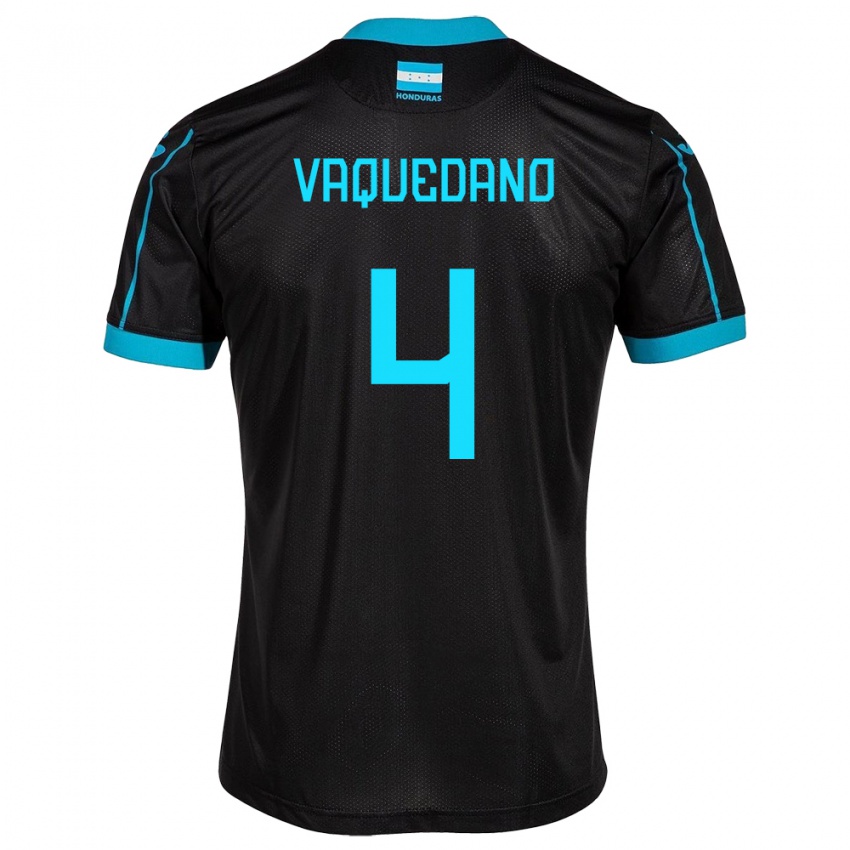 Hombre Camiseta Honduras Brayan Vaquedano #4 Negro 2ª Equipación 24-26 La Camisa Argentina