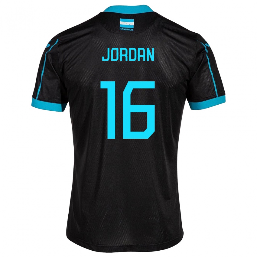 Hombre Camiseta Honduras Jordan García #16 Negro 2ª Equipación 24-26 La Camisa Argentina