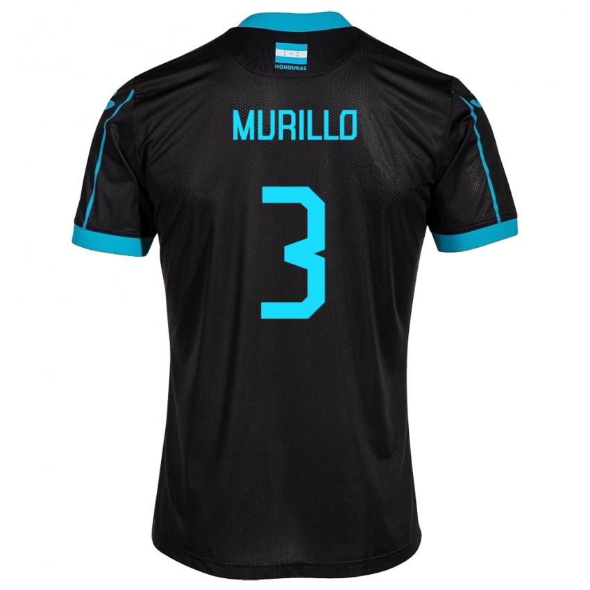 Hombre Camiseta Honduras Bárbara Murillo #3 Negro 2ª Equipación 24-26 La Camisa Argentina