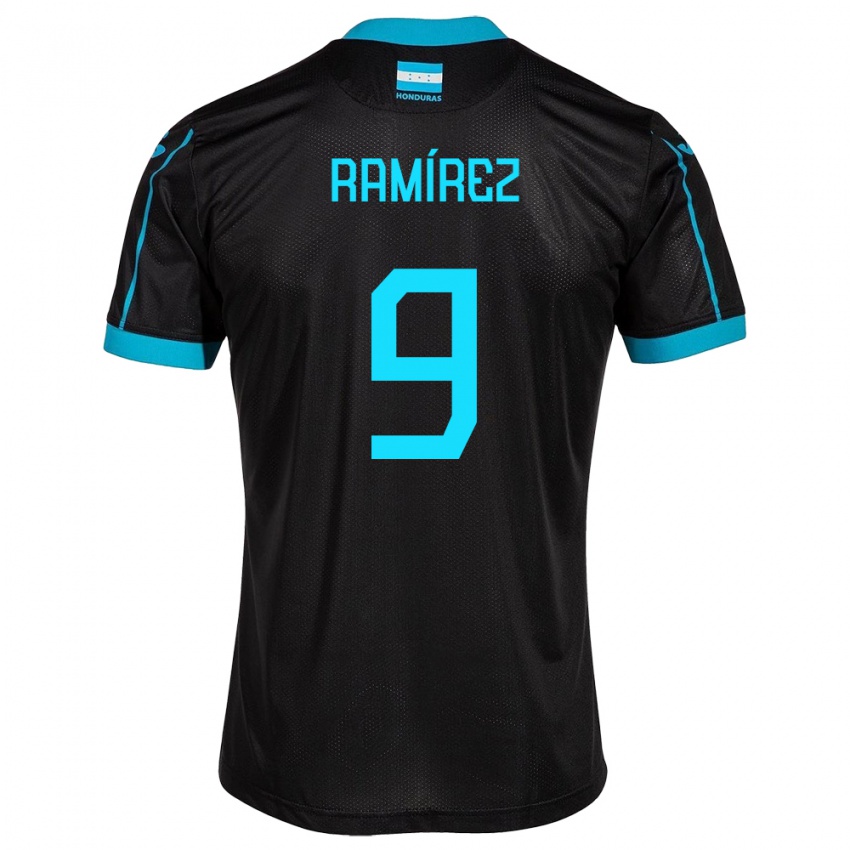 Hombre Camiseta Honduras Truimali Ramírez #9 Negro 2ª Equipación 24-26 La Camisa Argentina