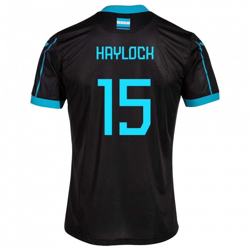 Hombre Camiseta Honduras Kendra Haylock #15 Negro 2ª Equipación 24-26 La Camisa Argentina