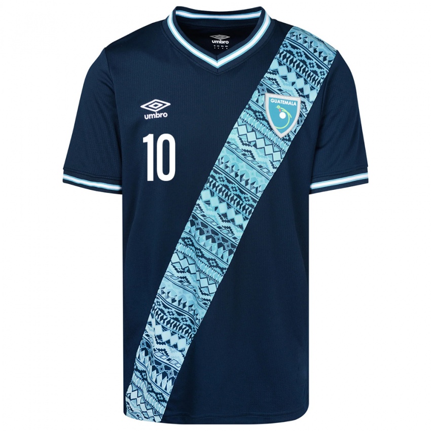 Hombre Camiseta Guatemala Axel De La Cruz #10 Azul 2ª Equipación 24-26 La Camisa Argentina