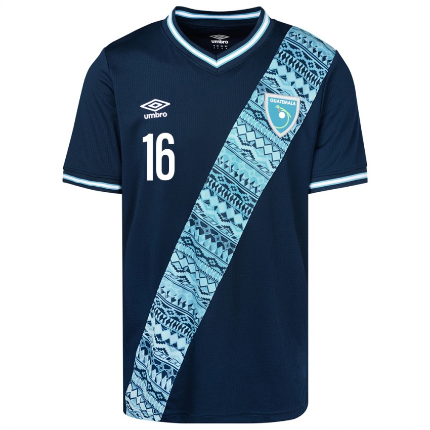 Hombre Camiseta Guatemala José Morales #16 Azul 2ª Equipación 24-26 La Camisa Argentina