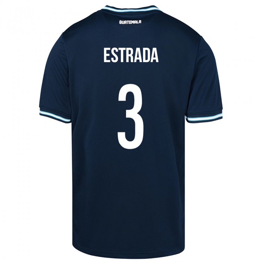 Hombre Camiseta Guatemala Carlos Estrada #3 Azul 2ª Equipación 24-26 La Camisa Argentina