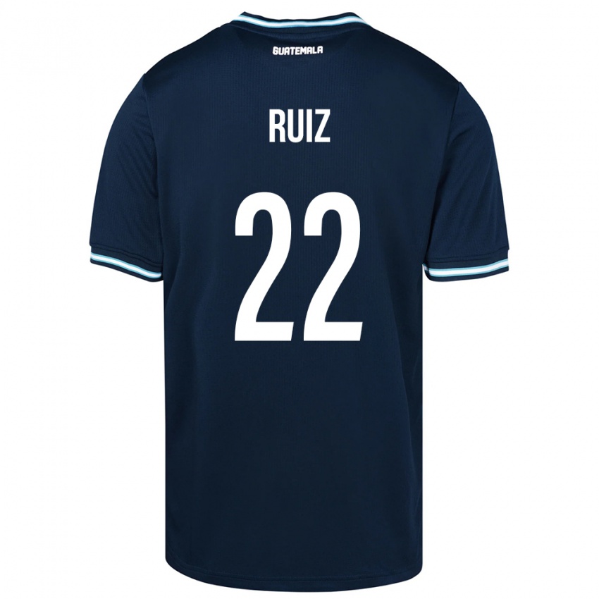 Hombre Camiseta Guatemala Kevin Ruiz #22 Azul 2ª Equipación 24-26 La Camisa Argentina