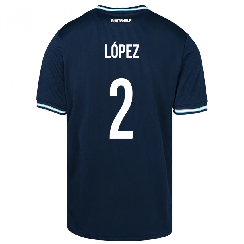 Hombre Camiseta Guatemala Francisco López #2 Azul 2ª Equipación 24-26 La Camisa Argentina