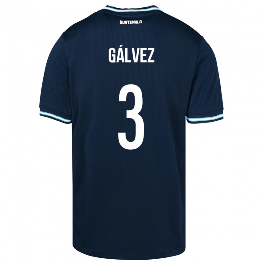 Hombre Camiseta Guatemala Fredy Gálvez #3 Azul 2ª Equipación 24-26 La Camisa Argentina