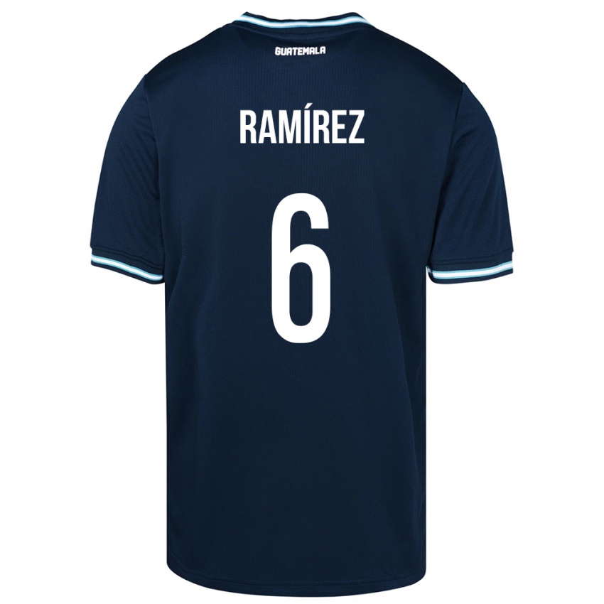 Hombre Camiseta Guatemala Kevin Ramírez #6 Azul 2ª Equipación 24-26 La Camisa Argentina