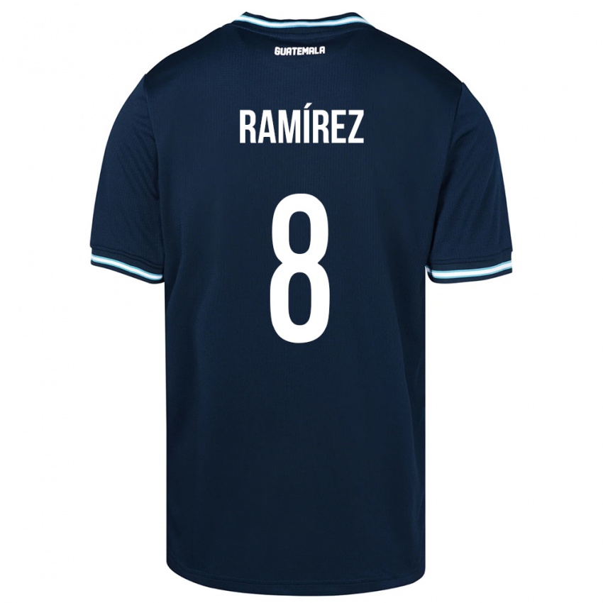 Hombre Camiseta Guatemala Dennis Ramírez #8 Azul 2ª Equipación 24-26 La Camisa Argentina