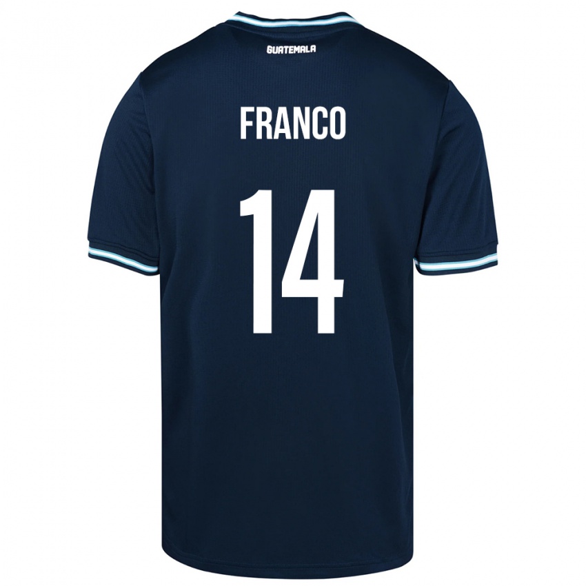 Hombre Camiseta Guatemala Jonathan Franco #14 Azul 2ª Equipación 24-26 La Camisa Argentina