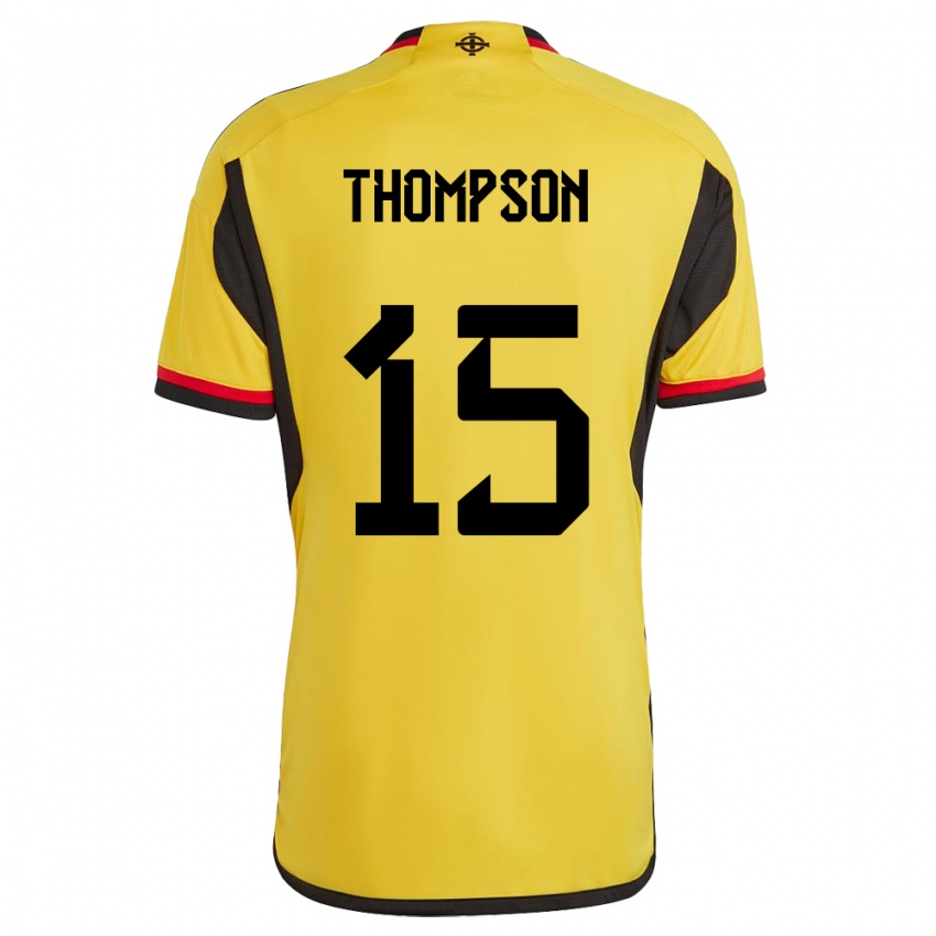 Hombre Camiseta Irlanda Del Norte Jordan Thompson #15 Blanco 2ª Equipación 24-26 La Camisa Argentina