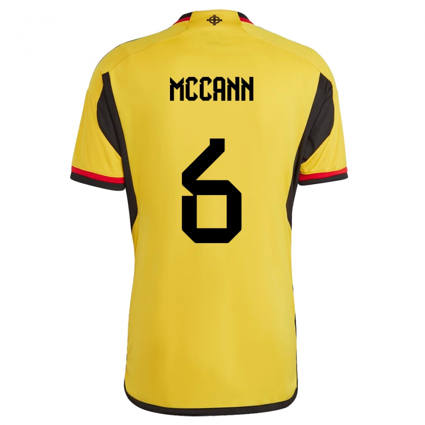 Hombre Camiseta Irlanda Del Norte Charlie Mccann #6 Blanco 2ª Equipación 24-26 La Camisa Argentina