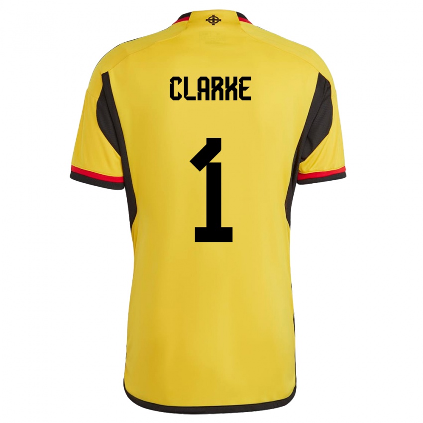 Hombre Camiseta Irlanda Del Norte Josh Clarke #1 Blanco 2ª Equipación 24-26 La Camisa Argentina