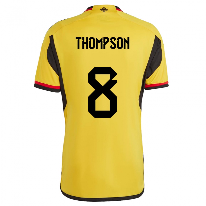 Hombre Camiseta Irlanda Del Norte Joel Thompson #8 Blanco 2ª Equipación 24-26 La Camisa Argentina