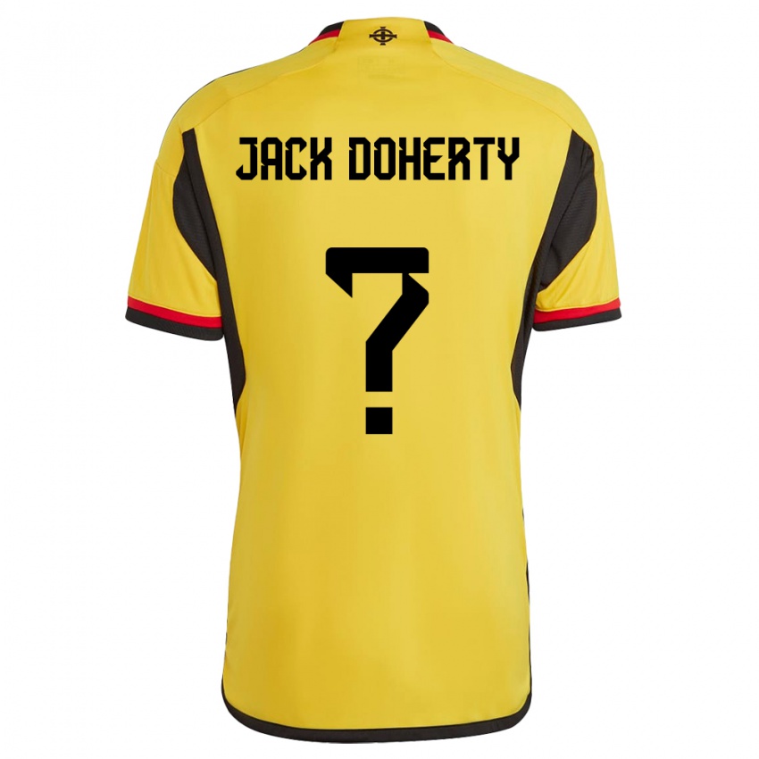 Hombre Camiseta Irlanda Del Norte Jack Doherty #0 Blanco 2ª Equipación 24-26 La Camisa Argentina