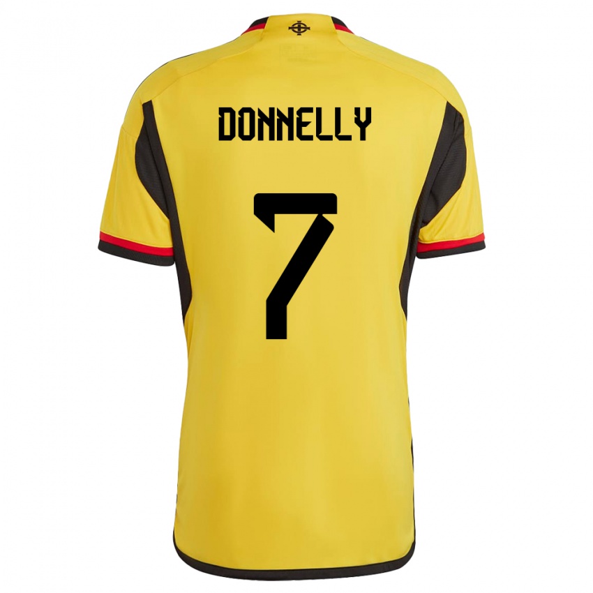 Hombre Camiseta Irlanda Del Norte Caolan Donnelly #7 Blanco 2ª Equipación 24-26 La Camisa Argentina