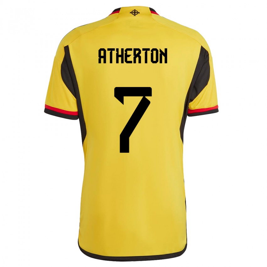 Hombre Camiseta Irlanda Del Norte Chris Atherton #7 Blanco 2ª Equipación 24-26 La Camisa Argentina