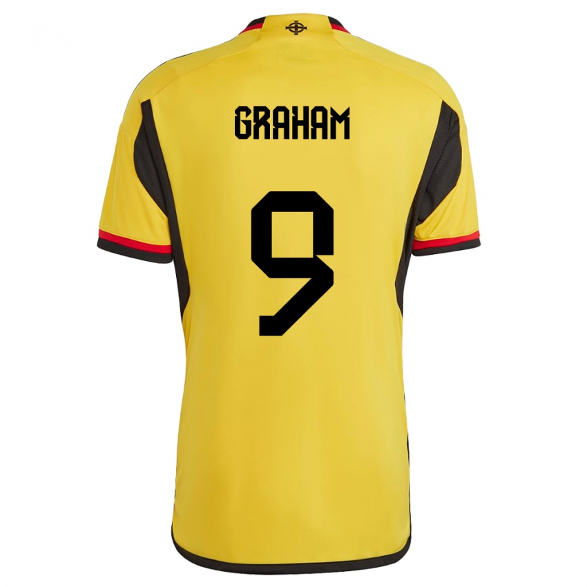 Hombre Camiseta Irlanda Del Norte Braiden Graham #9 Blanco 2ª Equipación 24-26 La Camisa Argentina