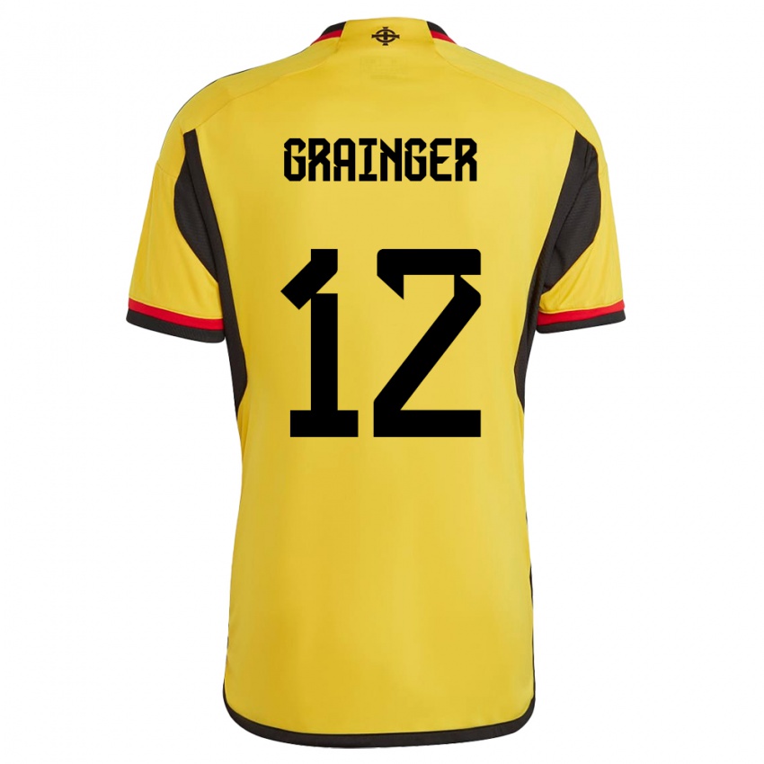 Hombre Camiseta Irlanda Del Norte Owen Grainger #12 Blanco 2ª Equipación 24-26 La Camisa Argentina