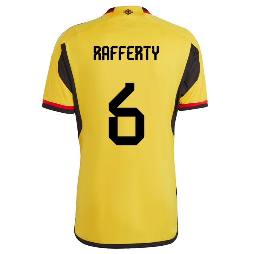 Hombre Camiseta Irlanda Del Norte Laura Rafferty #6 Blanco 2ª Equipación 24-26 La Camisa Argentina