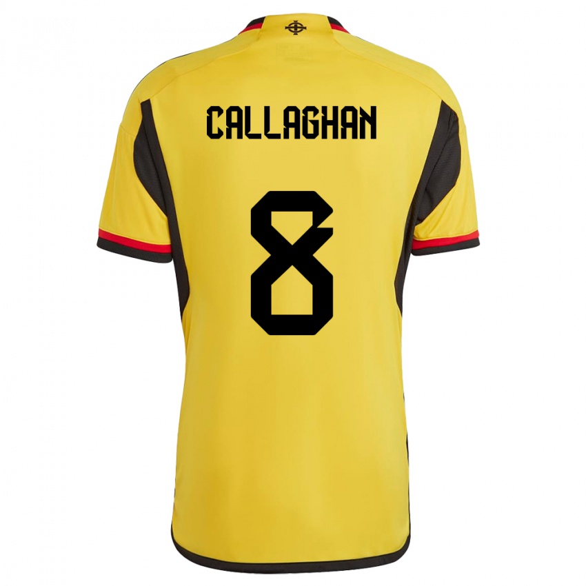 Hombre Camiseta Irlanda Del Norte Marissa Callaghan #8 Blanco 2ª Equipación 24-26 La Camisa Argentina