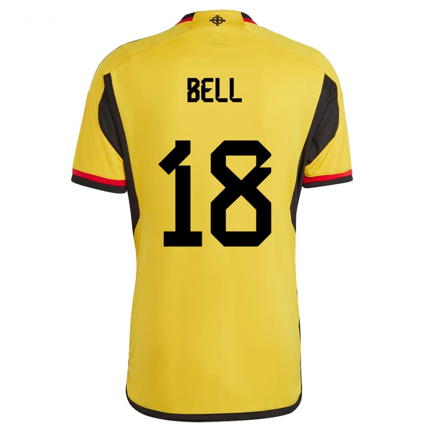 Hombre Camiseta Irlanda Del Norte Megan Bell #18 Blanco 2ª Equipación 24-26 La Camisa Argentina