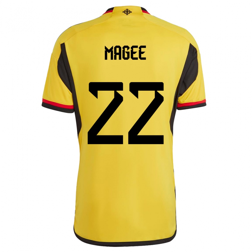 Hombre Camiseta Irlanda Del Norte Abbie Magee #22 Blanco 2ª Equipación 24-26 La Camisa Argentina