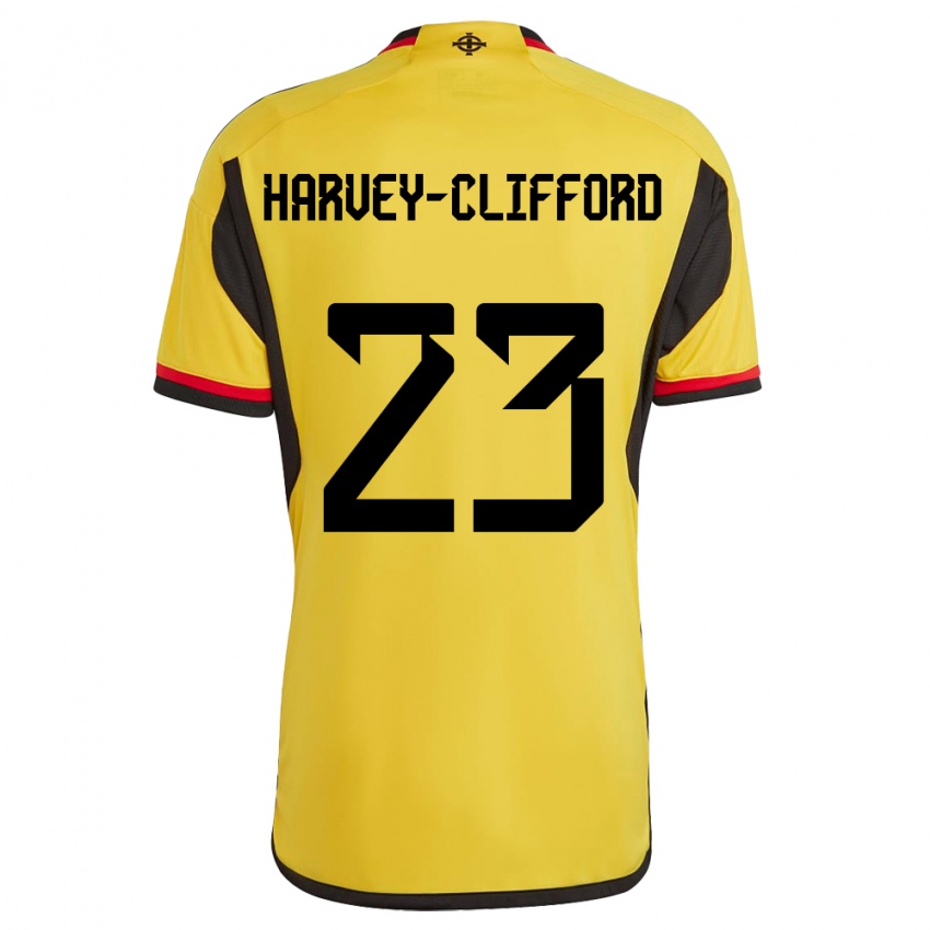 Hombre Camiseta Irlanda Del Norte Maddy Harvey-Clifford #23 Blanco 2ª Equipación 24-26 La Camisa Argentina