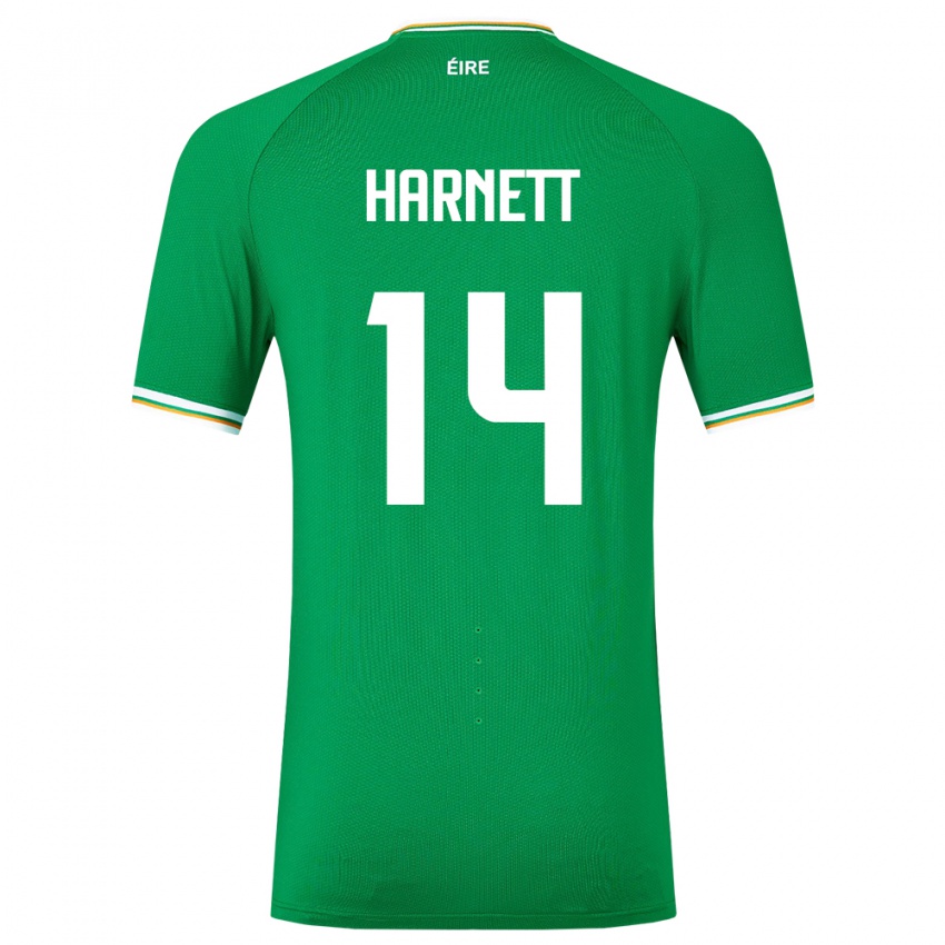 Mujer Camiseta Irlanda Kaylem Harnett #14 Verde 1ª Equipación 24-26 La Camisa Argentina