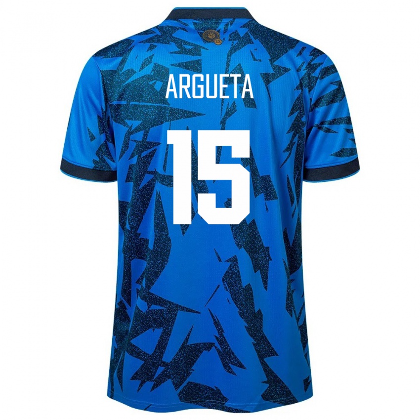 Mujer Camiseta El Salvador Germán Argueta #15 Azul 1ª Equipación 24-26 La Camisa Argentina