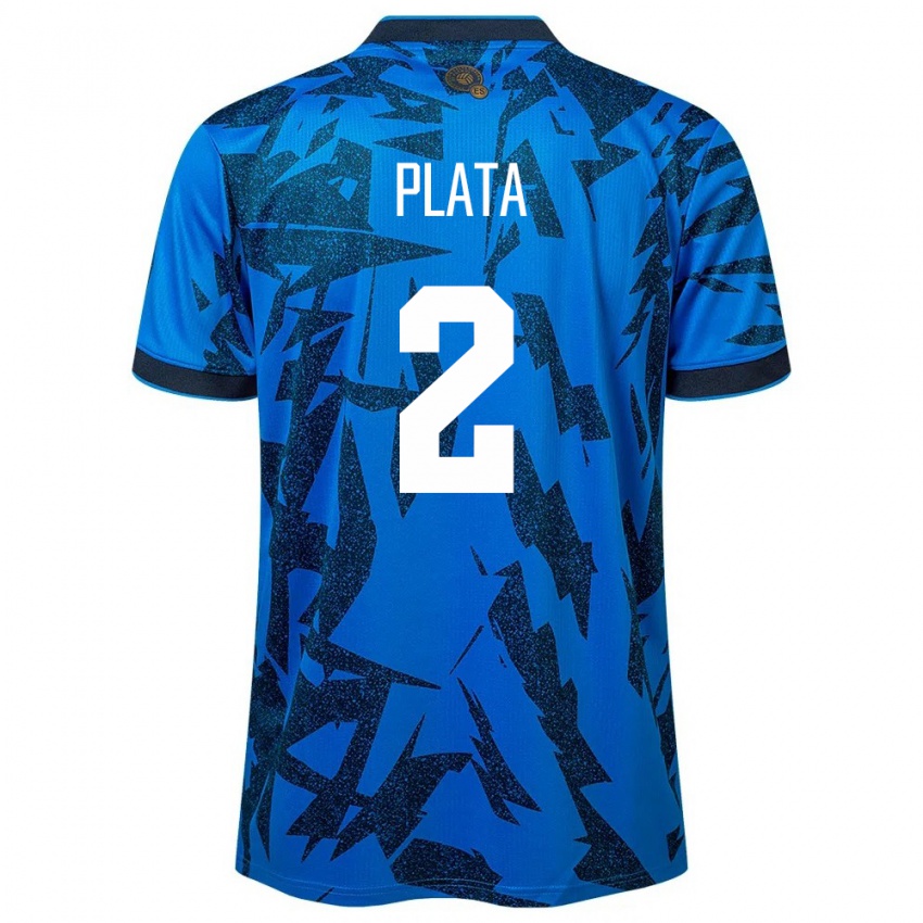 Mujer Camiseta El Salvador Juana Plata #2 Azul 1ª Equipación 24-26 La Camisa Argentina