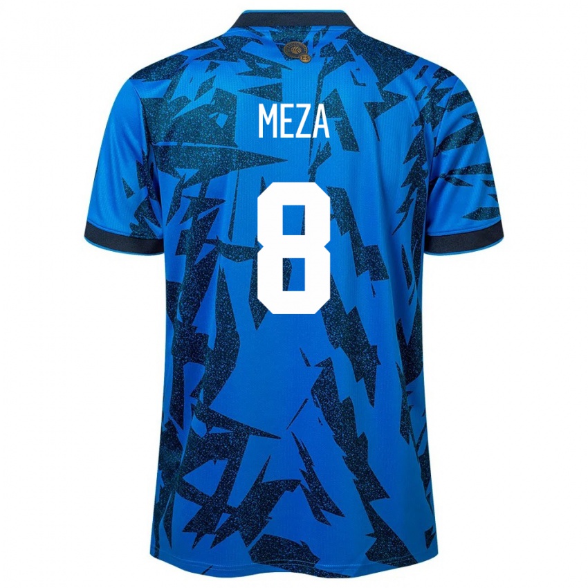 Mujer Camiseta El Salvador Victoria Meza #8 Azul 1ª Equipación 24-26 La Camisa Argentina