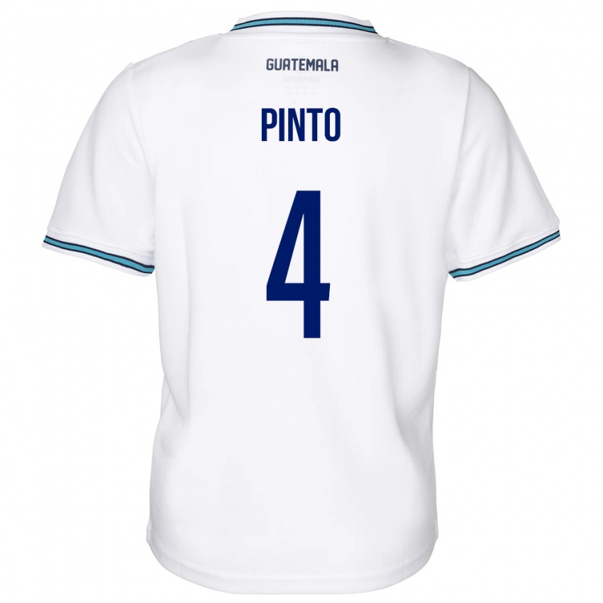 Mujer Camiseta Guatemala José Carlos Pinto #4 Blanco 1ª Equipación 24-26 La Camisa Argentina