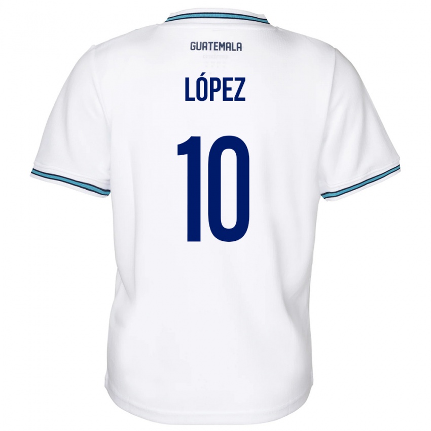 Mujer Camiseta Guatemala Antonio López #10 Blanco 1ª Equipación 24-26 La Camisa Argentina