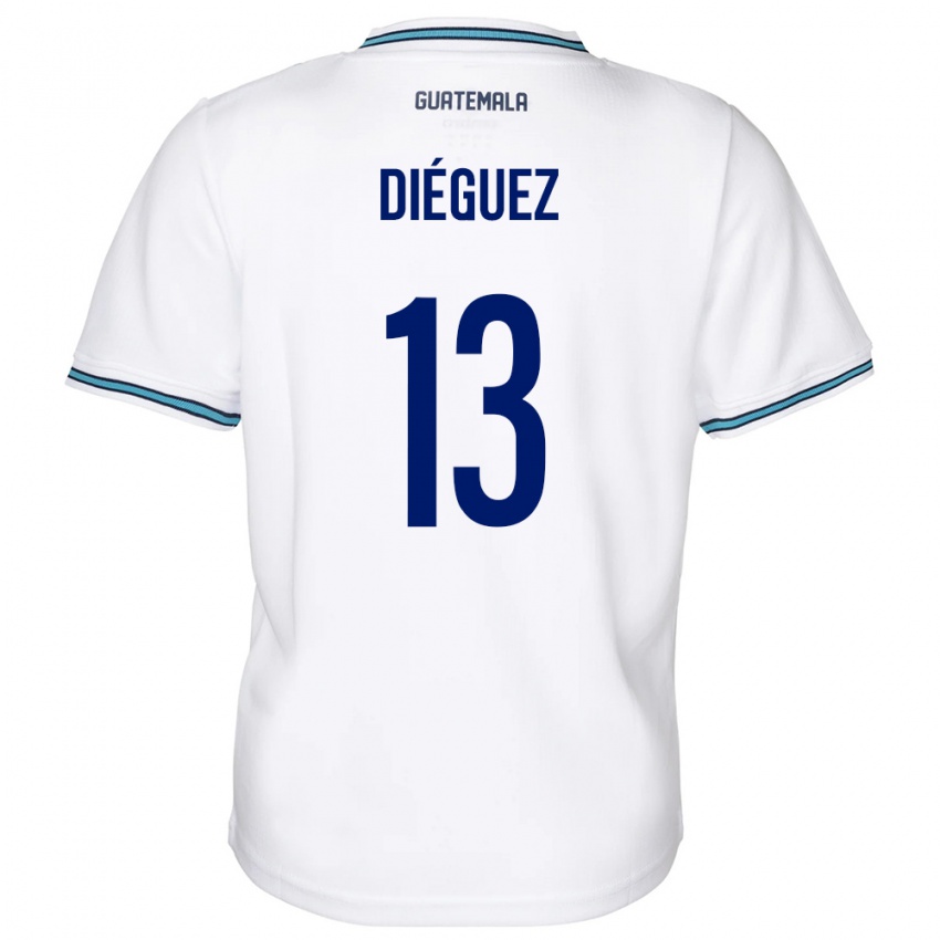 Mujer Camiseta Guatemala Jonathan Diéguez #13 Blanco 1ª Equipación 24-26 La Camisa Argentina