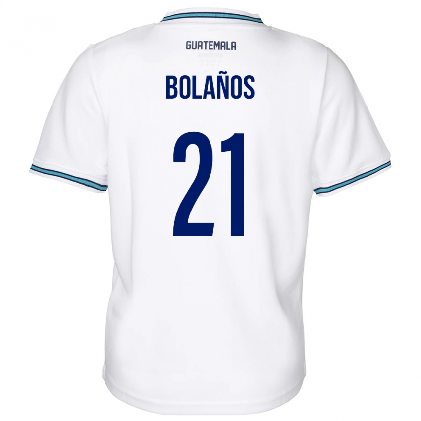 Mujer Camiseta Guatemala Diego Bolaños #21 Blanco 1ª Equipación 24-26 La Camisa Argentina