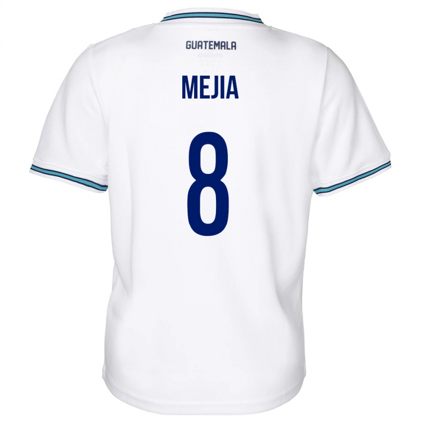 Mujer Camiseta Guatemala Robert Mejia #8 Blanco 1ª Equipación 24-26 La Camisa Argentina