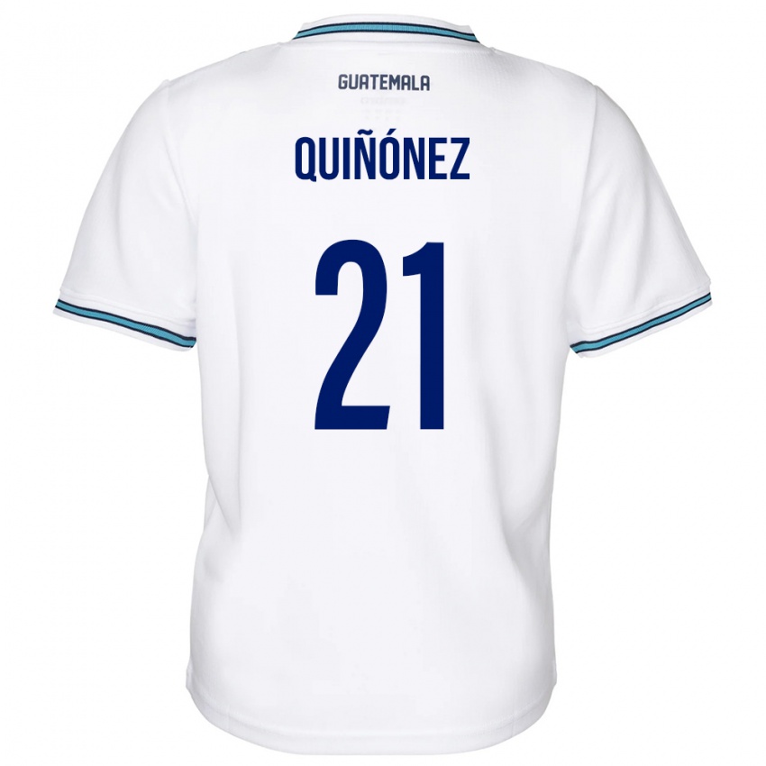 Mujer Camiseta Guatemala Andrea Quiñónez #21 Blanco 1ª Equipación 24-26 La Camisa Argentina