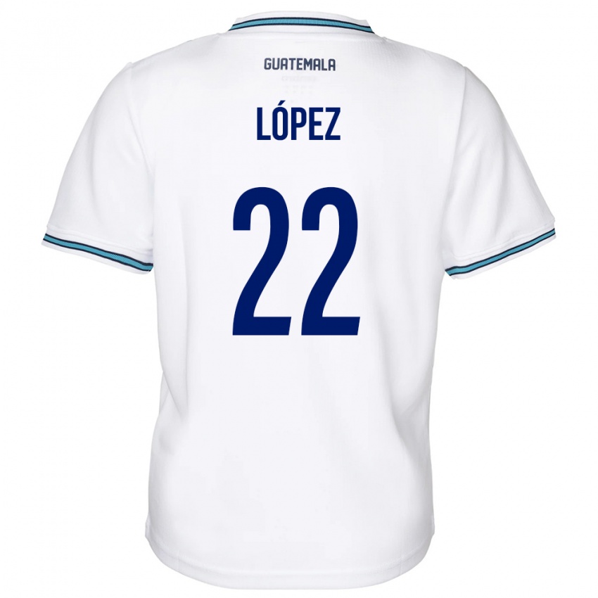 Mujer Camiseta Guatemala Whitney López #22 Blanco 1ª Equipación 24-26 La Camisa Argentina