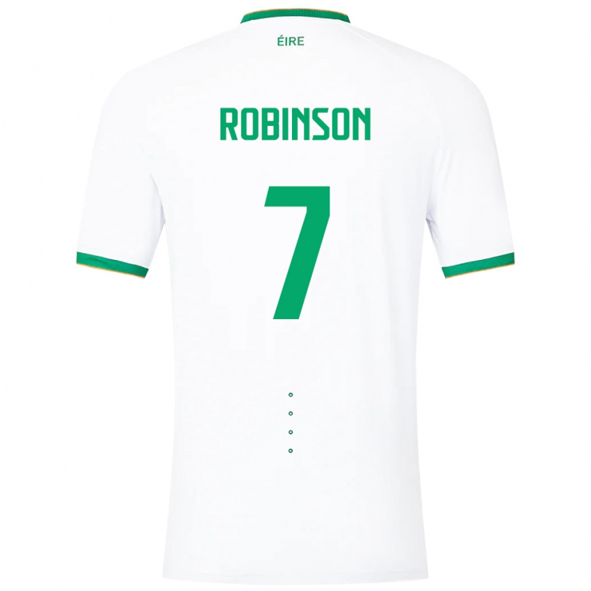 Mujer Camiseta Irlanda Callum Robinson #7 Blanco 2ª Equipación 24-26 La Camisa Argentina