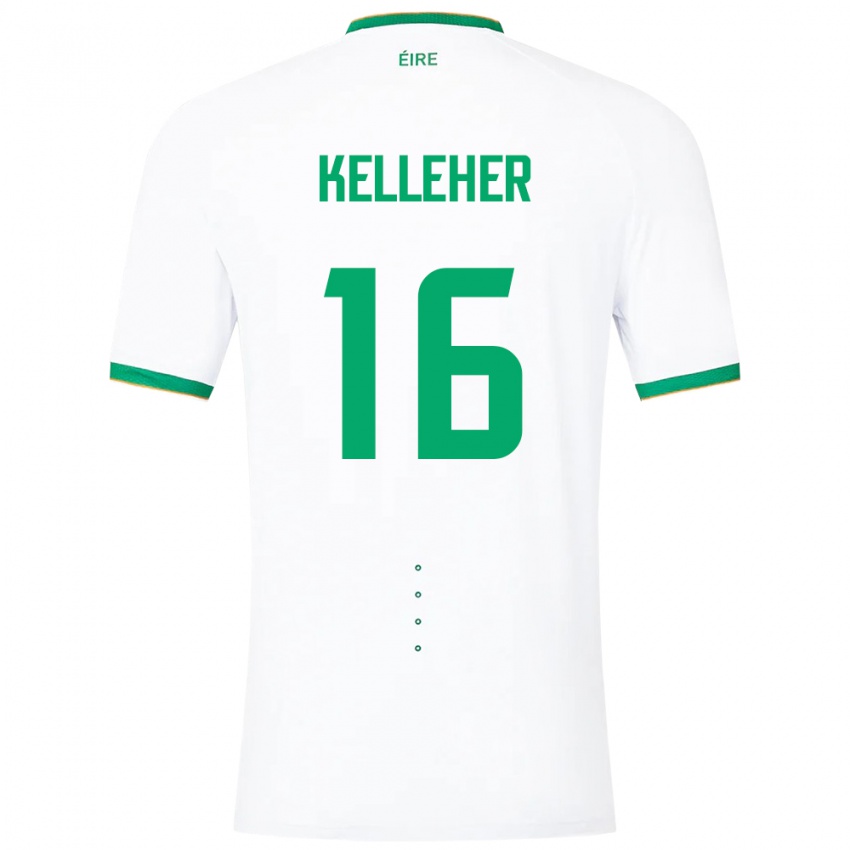 Mujer Camiseta Irlanda Caoimhín Kelleher #16 Blanco 2ª Equipación 24-26 La Camisa Argentina