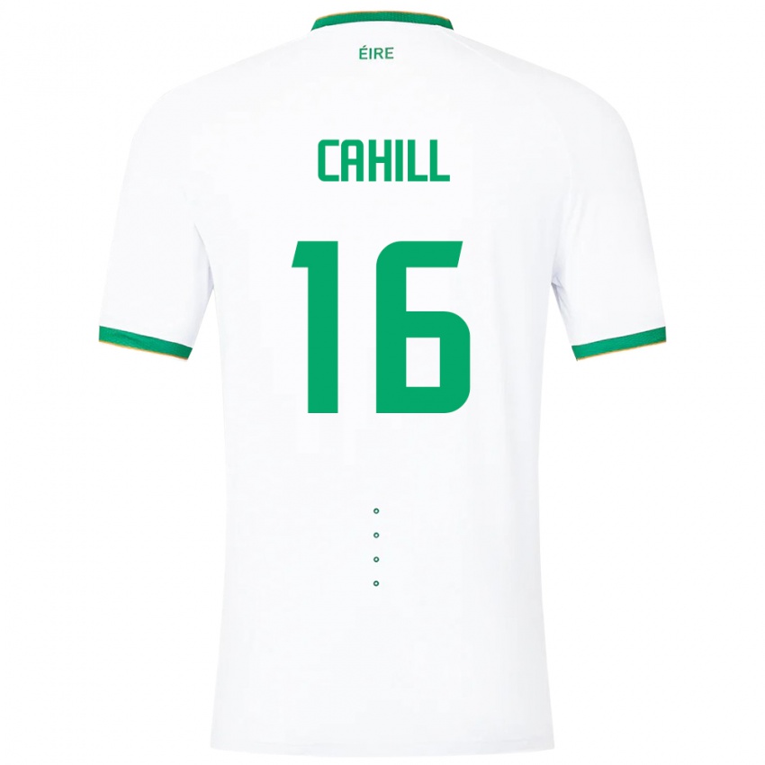 Mujer Camiseta Irlanda Killian Cahill #16 Blanco 2ª Equipación 24-26 La Camisa Argentina