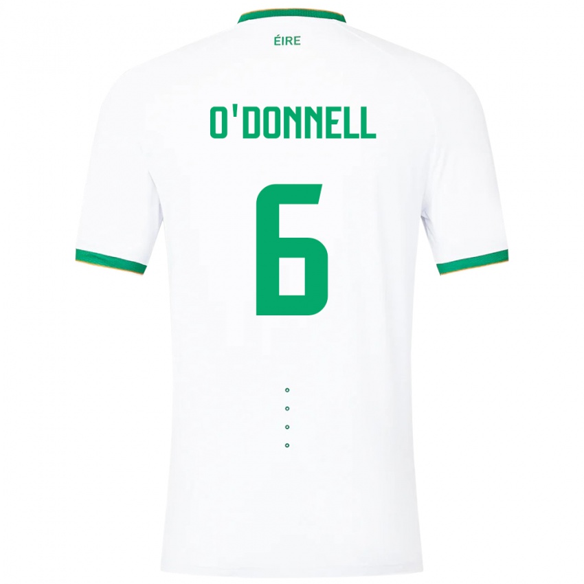 Mujer Camiseta Irlanda Luke O'donnell #6 Blanco 2ª Equipación 24-26 La Camisa Argentina