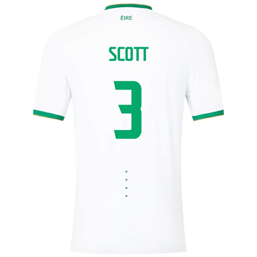 Mujer Camiseta Irlanda Harriet Scott #3 Blanco 2ª Equipación 24-26 La Camisa Argentina