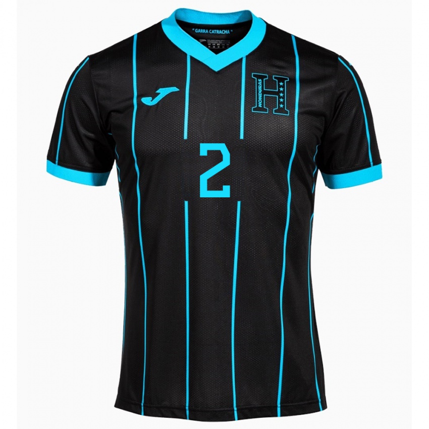 Mujer Camiseta Honduras Deyron Martínez #2 Negro 2ª Equipación 24-26 La Camisa Argentina