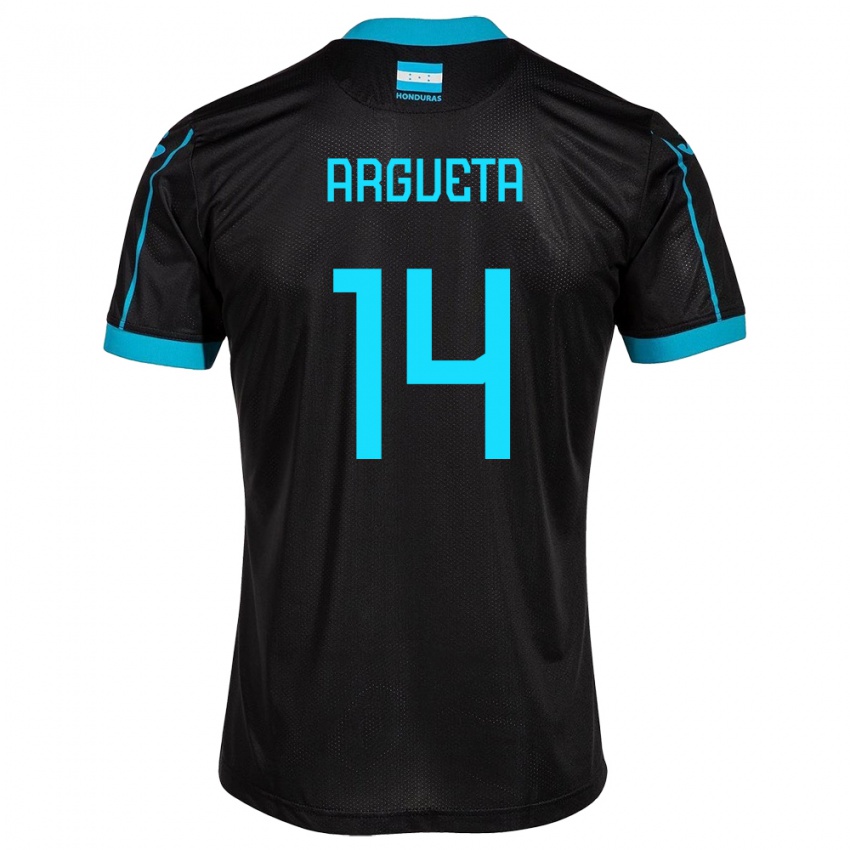 Mujer Camiseta Honduras Carlos Argueta #14 Negro 2ª Equipación 24-26 La Camisa Argentina